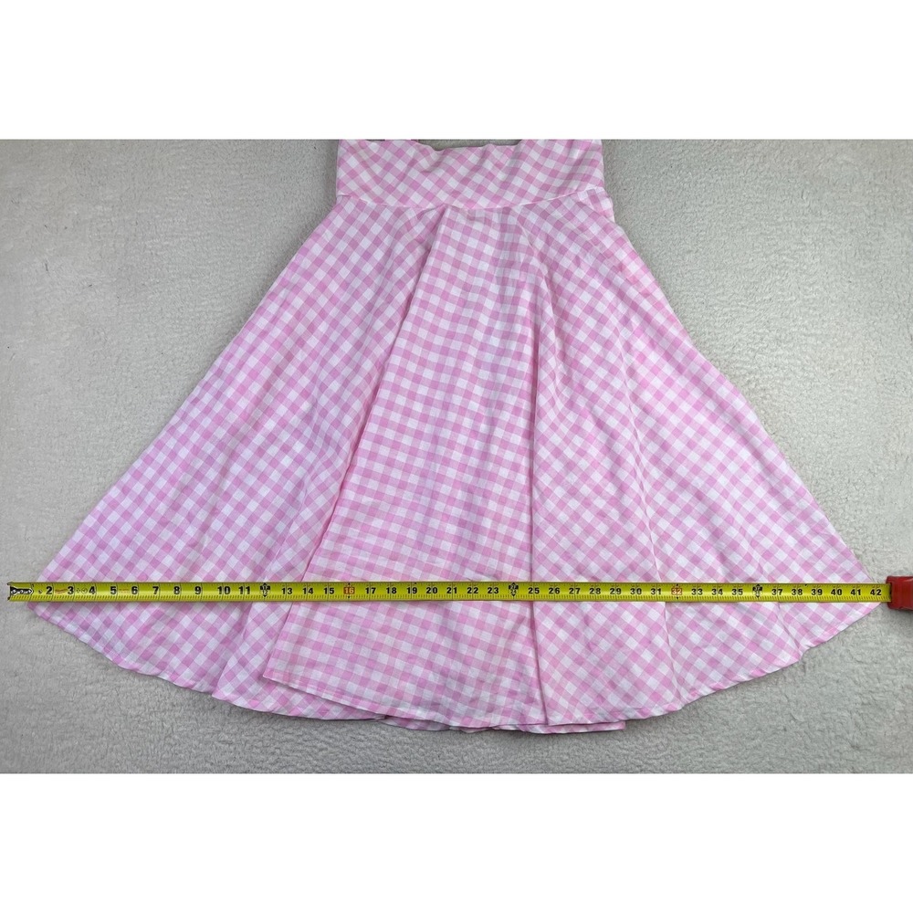 Magnolia‎ Place Pink Check Suspender A-Line Skirt Womens Medium Gingham Zip - Picture 10 of 11